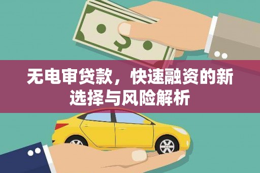 乌拉特后旗无电审贷款，快速融资的新选择与风险解析