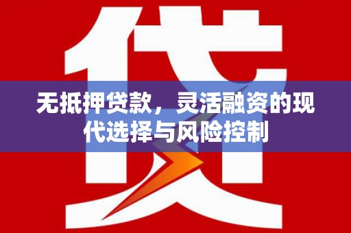 乌拉特后旗无抵押贷款，灵活融资的现代选择与风险控制