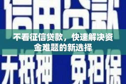 乌拉特后旗不看征信贷款，快速解决资金难题的新选择