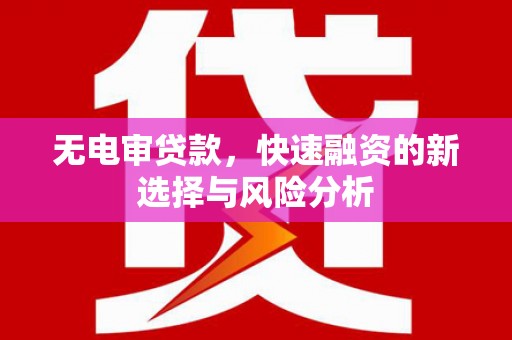 乌拉特后旗无电审贷款，快速融资的新选择与风险分析